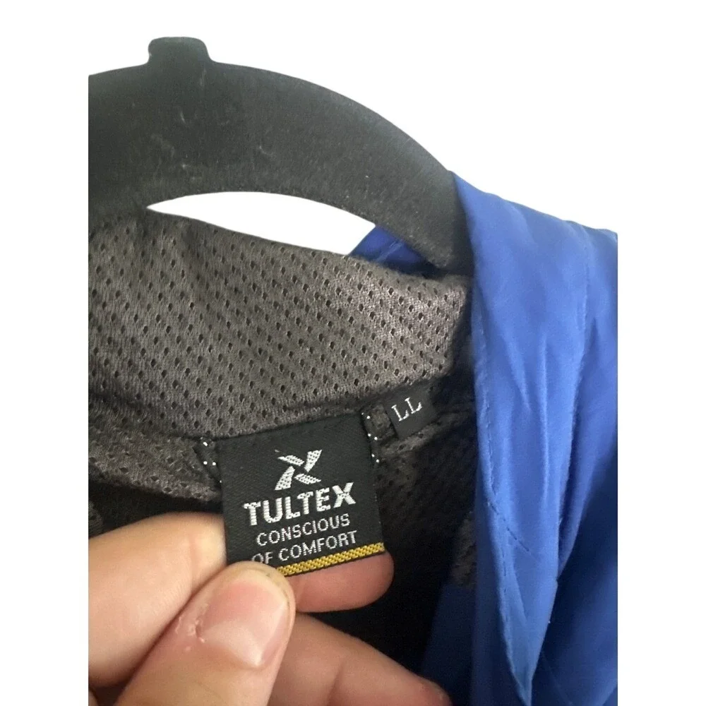 Tultex Outdoor Jacket MensBlue‎ Hooded Lightweight Rain WindbreakerSize L